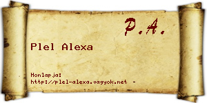 Plel Alexa névjegykártya